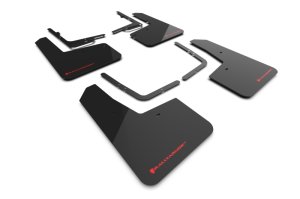 Ford F-150 Raptor Mud Flap Kit - Rally Armor - UR Black with Red Logo - Black - `21-`25